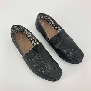 Toms Glitter Classic Canvas Flat Slip On Loafer